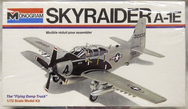 Monogram 1/72 A-1E Skyraider Flying Dump Truck - White Box Issue, 6807 plastic model kit